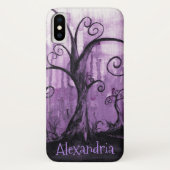 Versteckte Herz-Baum-lila Fantasie-Kunst Ihr Name Case-Mate iPhone Hülle (Rückseite)