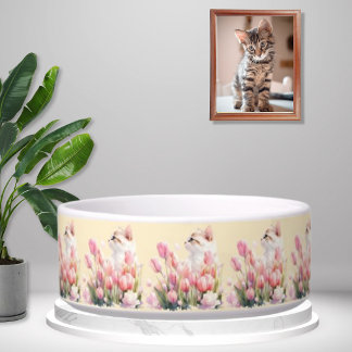 Versteckte Kitty Rosa Floral Napf