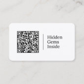 Versteckte Kleinode drinnen | Anpassbarer QR-Code Visitenkarte (Vorderseite)