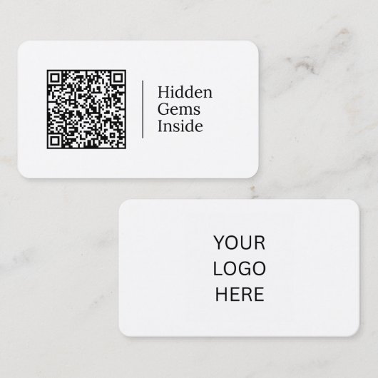 Versteckte Kleinode drinnen | Anpassbarer QR-Code Visitenkarte (Vorne/Hinten)