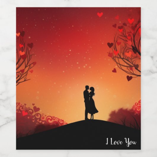 Versteckte Liebe: Weinetikett Valentine (Einzelnes Label)