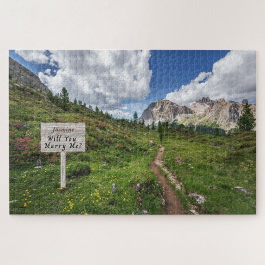 Versteckte Message Mountains Blume heiraten Me Puz Puzzle (Horizontal)