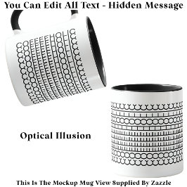 Versteckte Nachricht Coffeeholic 115B Funny Novelt Tasse