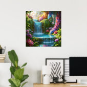 Versteckte Oase - farbenfrohe NaturIllustration St Poster (Heimbüro)