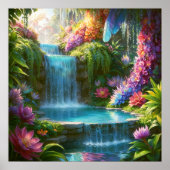 Versteckte Oase - farbenfrohe NaturIllustration St Poster (Vorne)