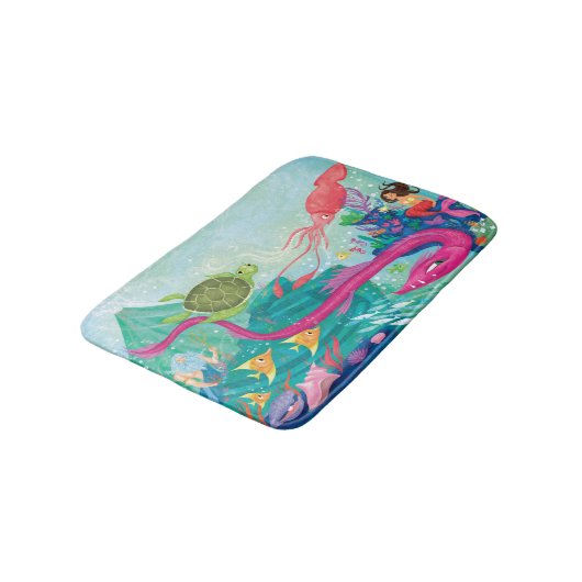 Versteckte Ozeanschätze Badematte (Schrägansicht)