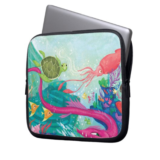 Versteckte Ozeanschätze Laptopschutzhülle (Vorderseite Links)