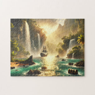 Versteckte Schatzbucht Piratenschiff Wasserfall La Puzzle