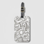 Versteckte Schätze Schwarz und Weiß, modern geomet Gepäckanhänger (Vorderseite Vertikal)