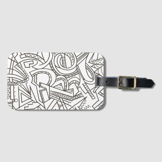 Versteckte Schätze Schwarz und Weiß, modern geomet Gepäckanhänger (Vorderseite (Horizontal))