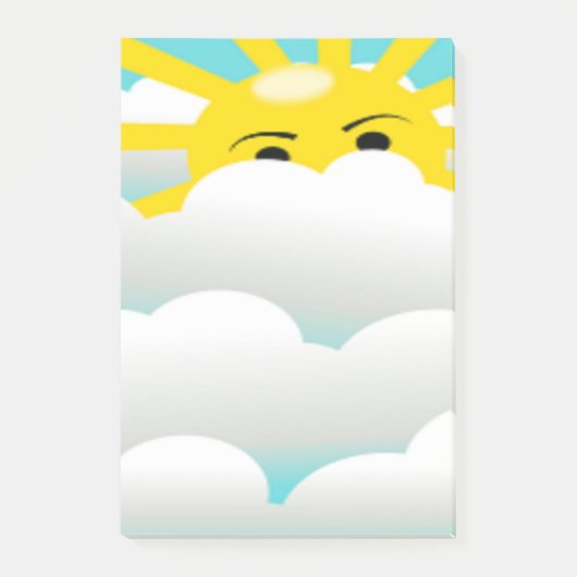 VERSTECKTE SONNE POST-IT KLEBEZETTEL (Vorderseite)