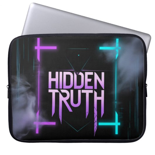Versteckte Wahrheit - Neon Cyberpunk Design Laptopschutzhülle (Vorderseite)