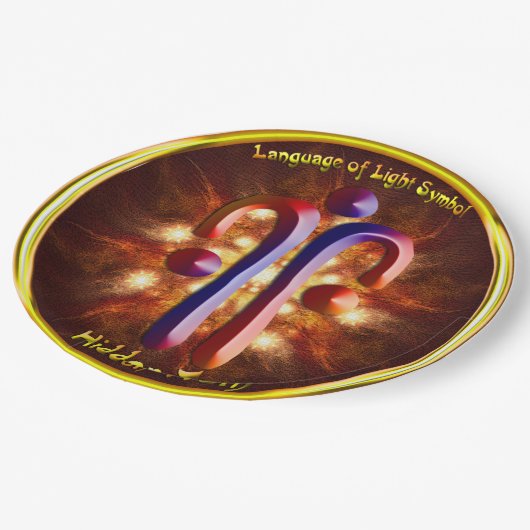 Versteckte Wahrheitsymbol-Kunst Pappteller (Schrägansicht)