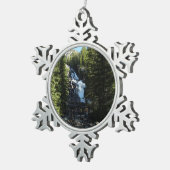 Versteckte Wasserfälle im Grand Teton Nationalpark Schneeflocken Zinn-Ornament (Rechts)