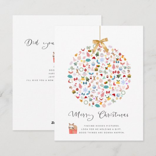 Versteckte Weihnachtskarten Feiertagskarte (Vorne/Hinten)