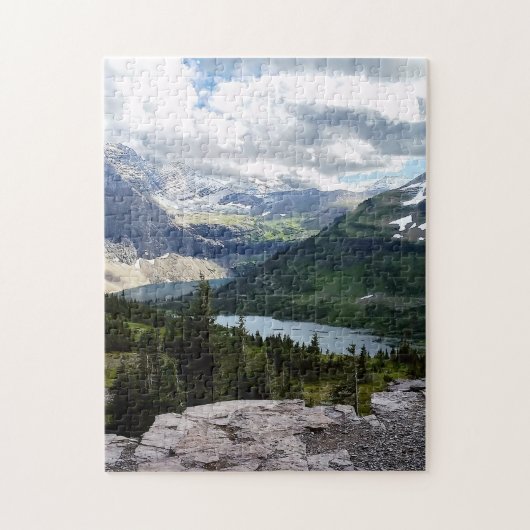 Versteckter See Blick Gletscher Nationalpark Monta Puzzle (Vertikal)
