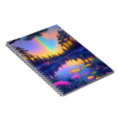 Versteckter See Verziert mit farbenfrohen Blume Notizblock (Rechte Seite)