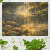 Versteckter Waldwasserfall – Küchentuch (Gefaltet)