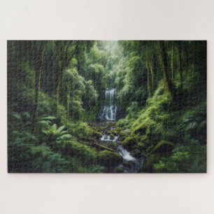Versteckter Wasserfall - atemberaubende Landschaft Puzzle