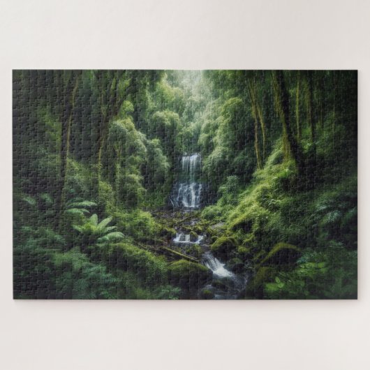Versteckter Wasserfall - atemberaubende Landschaft Puzzle (Horizontal)