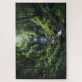 Versteckter Wasserfall - atemberaubende Landschaft Puzzle (Vertikal)