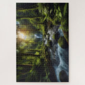 Versteckter Wasserfall - atemberaubende Landschaft Puzzle (Vertikal)
