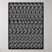 Verstecktes 3D-Stereogramm - Piratenflagge, B&W Poster (Vorne)