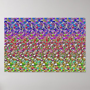 Verstecktes 3D-Stereogramm-Poster, Schmetterling a Poster