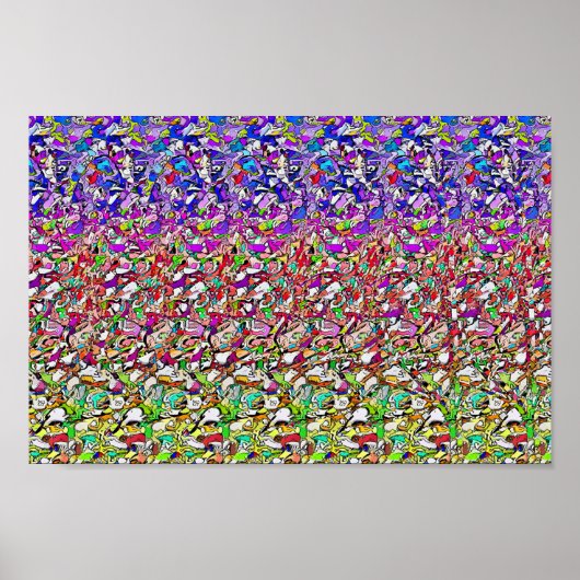 Verstecktes 3D-Stereogramm-Poster, Schmetterling a Poster (Vorne)