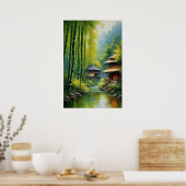 Verstecktes Dorf im Bambus Embrace Poster (Küche)