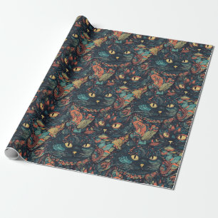 verstecktes Katzenmuster Geschenkpapier
