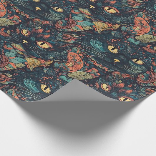 verstecktes Katzenmuster Geschenkpapier (Ecke)