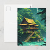 Verstecktes Rumah im Regenwald Postkarte (Vorne/Hinten)