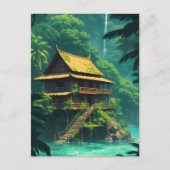Verstecktes Rumah im Regenwald Postkarte (Vorderseite)