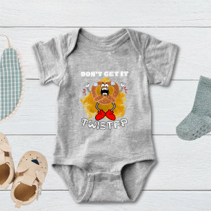 Versteh es nicht mit geflecktem grauen Bretzel Baby Strampler