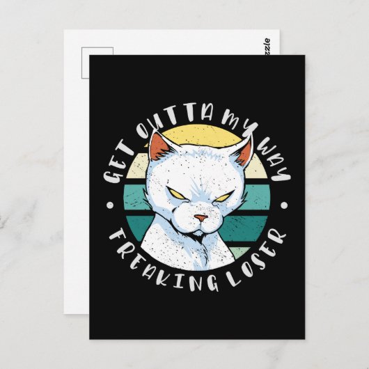 Versteh mir den Weg weg, der Verlierer, Moody Cat  Postkarte (Vorne/Hinten)