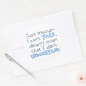 verstehen runder aufkleber (Umschlag)