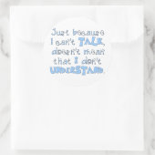 verstehen runder aufkleber (Tasche)