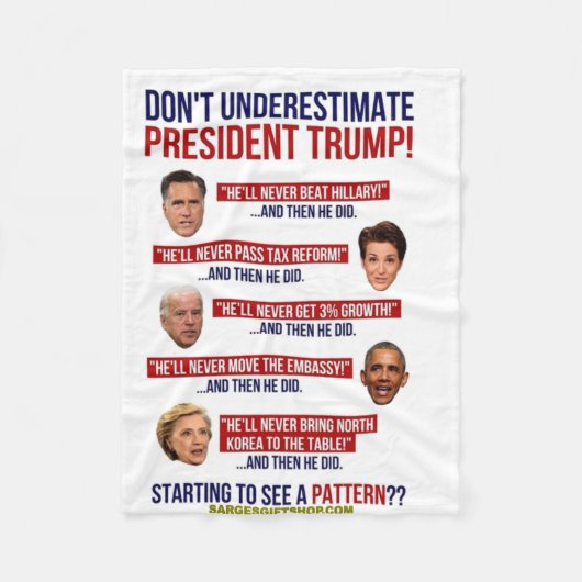 VERSTEHEN SIE TRUMP NICHT FLEECEDECKE (Vorderseite)