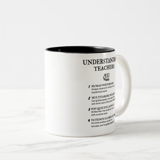 VERSTEHENDE LEHRKRÄFTE - Funny Teacher Spaß Zweifarbige Tasse (VorderseiteRechts)