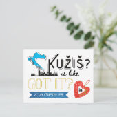 Verstehst du? Zagreb Kroatien Postkarte (Stehend Vorderseite)
