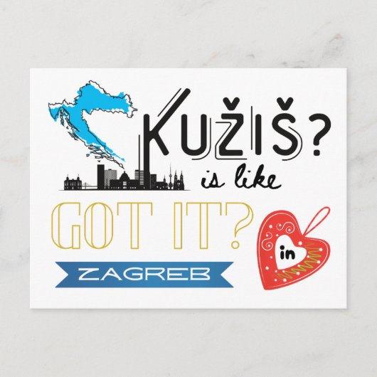 Verstehst du? Zagreb Kroatien Postkarte (Vorderseite)