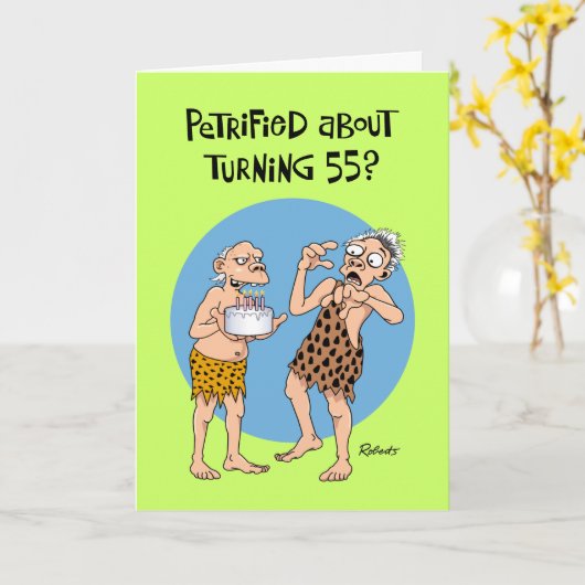 versteinert vom 55. Geburtstag Karte (Gelbe Blume)