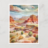 Versteinerte Forest National Park Wasserfarben Mal Postkarte (Vorderseite)