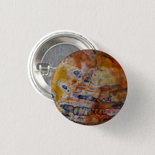 Versteinerte Holzbraun Button (Vorne & Hinten)