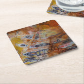 Versteinerte Holzbraun Rechteckiger Pappuntersetzer (angewinkelt)