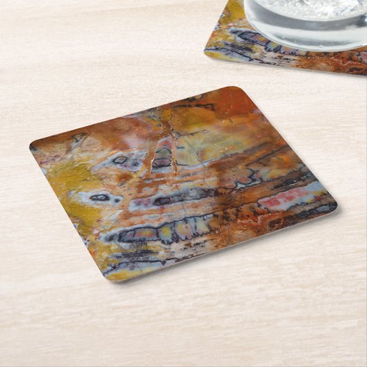 Versteinerte Holzbraun Rechteckiger Pappuntersetzer (angewinkelt)