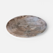 Versteinerte Holzplatte Pappteller (Schrägansicht)