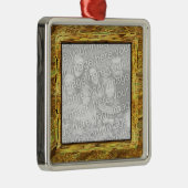 Versteinerte Holzrahmen Ornament Aus Metall (Rechts)