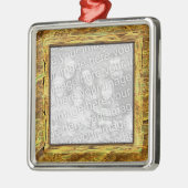 Versteinerte Holzrahmen Ornament Aus Metall (Links)